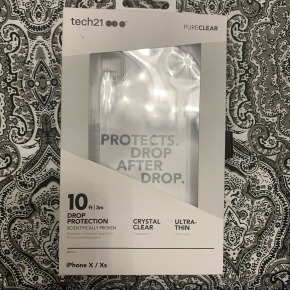 Tech21 Protective Ultra Thin Pure Clear Back Case Cover for Apple iPhone X/XS, - Picture 5 of 5